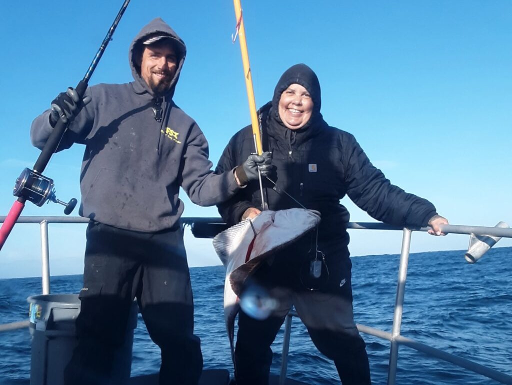 Woman with halibut